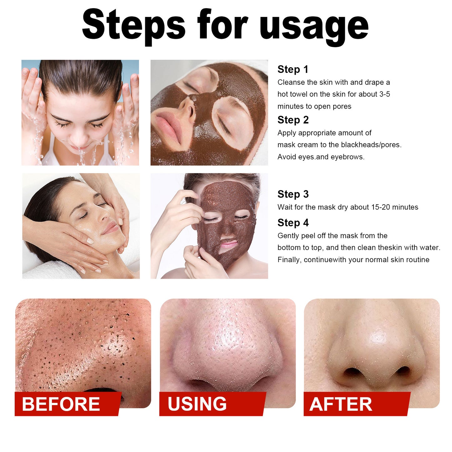 Tearing Mask Skin Cleansing Pore Acne Cleanser Cleansing Pores Shrink Hydrating Moisturizing Cleansing Skin Rejuvenation Mask