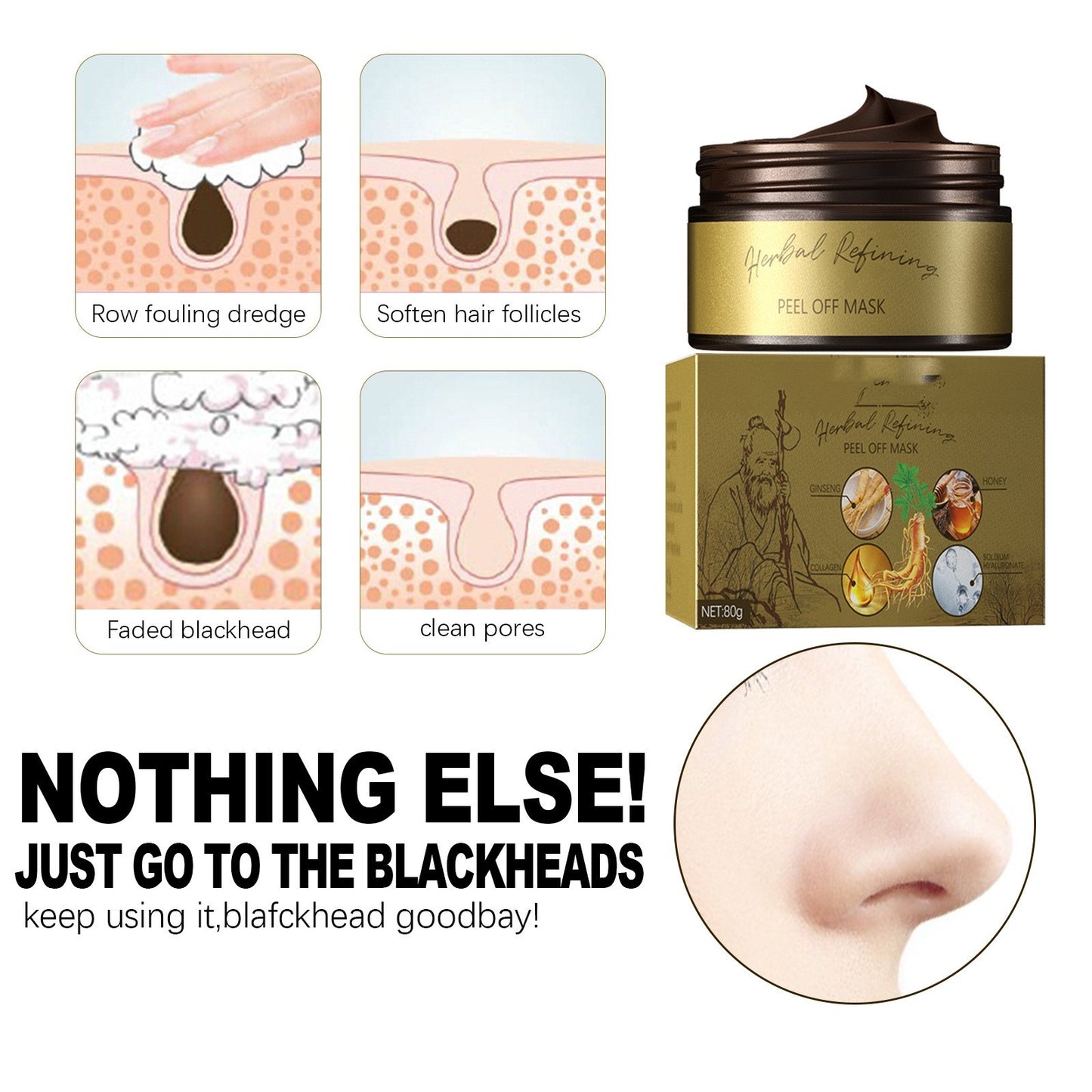 Tearing Mask Skin Cleansing Pore Acne Cleanser Cleansing Pores Shrink Hydrating Moisturizing Cleansing Skin Rejuvenation Mask