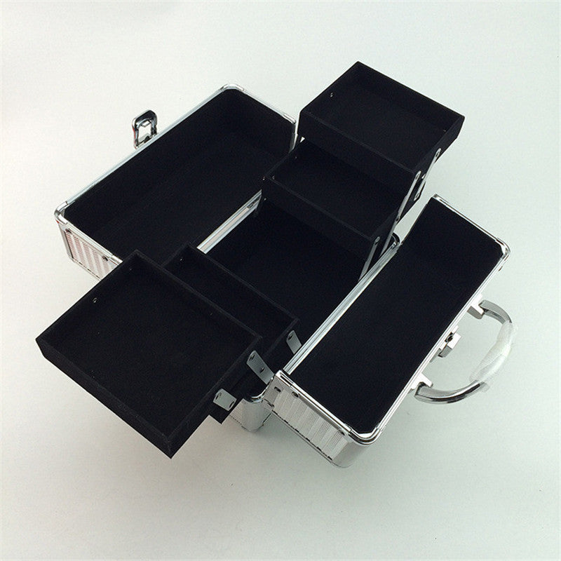 Double-opening Aluminum Cosmetic Case Makeup Kit